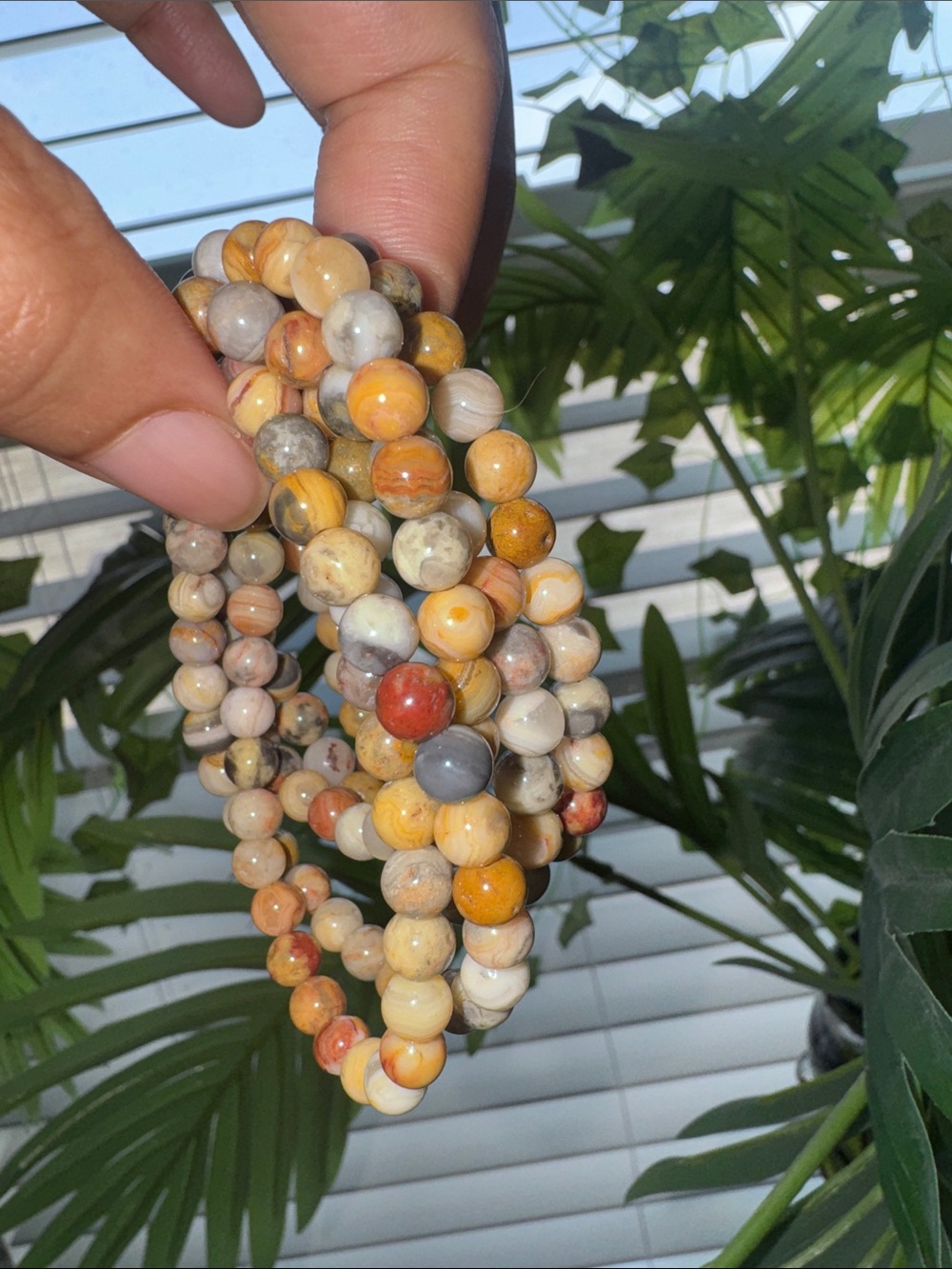 Crazy lace agate  Beaded Bracelet - 4mm